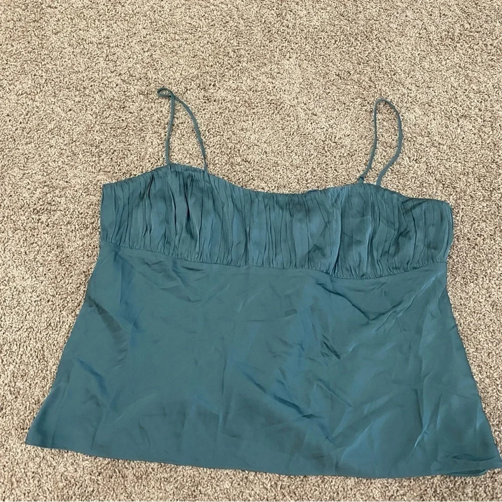J. Crew Gathered Stretch Cropped Silk Camisole size 20